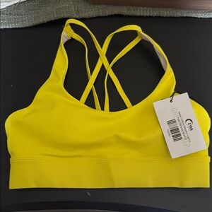 Zella Neon Yellow Cross-Back Sports Bra